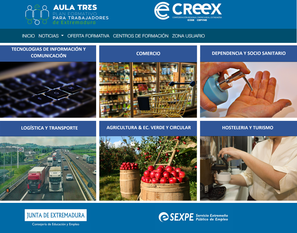 La CREEX presenta el plan de formación para trabajadores ocupados 2021-2022 en Aula3